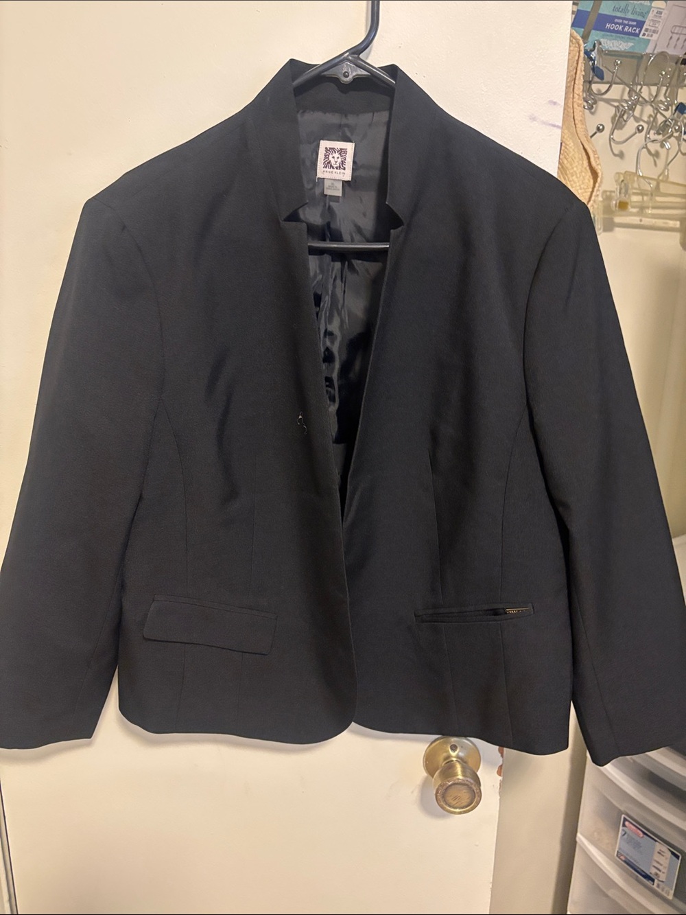 Anne Klein Black Open-Front Women's Blazer